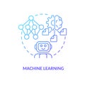Machine learning blue gradient concept icon Royalty Free Stock Photo