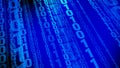 Machine learning in computer code abstract binary background with blue backdrop and binary numbers for data analysis Royalty Free Stock Photo