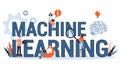 Machine learning concept. Artificial intelligence learning new algorithm Royalty Free Stock Photo