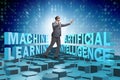 The machine learning concept with businessman