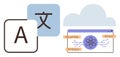 Machine Learning Concepts Bridging Language Translation and Cloud Technology Royalty Free Stock Photo