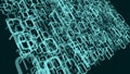 Machine learning cyberspace, vector digital cloud computing. Random numbers data chaos Royalty Free Stock Photo