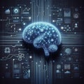 Machine learning data flow. Blockchain grids. Network data nodes Royalty Free Stock Photo