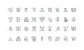 Machine learning, digital algorithm system, data automation, classification line icon set Royalty Free Stock Photo