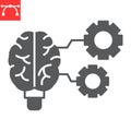 Machine learning glyph icon Royalty Free Stock Photo