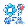 machine learning icon doodle illustration Royalty Free Stock Photo