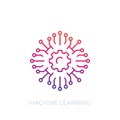 Machine learning icon, linear Royalty Free Stock Photo