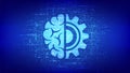 Machine learning icon made with binary code. AI Artificial Intelligence. Deep learning. Data mining, Big Data, algorithm, neural Royalty Free Stock Photo