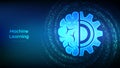 Machine learning icon made with binary code. AI Artificial Intelligence. Deep learning. Data mining, Big Data, algorithm, neural Royalty Free Stock Photo