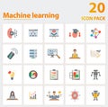 Machine Learning icon set. Collection of simple elements such as the machine learning, machine, problem solving Royalty Free Stock Photo