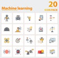 Machine Learning icon set. Collection of simple elements such as the machine learning, machine, problem solving Royalty Free Stock Photo