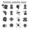 Machine learning icon set vector illustration graphic design Royalty Free Stock Photo