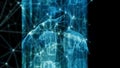 Machine learning innovation in global network algorithm symbol conception, binary coding background, computer science Royalty Free Stock Photo