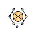 Machine, Learning, Language, Data Flat Color Icon. Vector icon banner Template