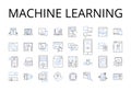 machine learning line icons collection. Artificial Intelligence, Automated Learning, Data Mining, Data Analytics, Deep Royalty Free Stock Photo