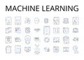machine learning line icons collection. Artificial Intelligence, Automated Learning, Data Mining, Data Analytics, Deep Royalty Free Stock Photo