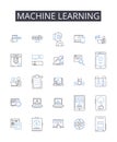 machine learning line icons collection. Disruption, Creativity, Ideation, Entrepreneurship, Design Thinking, Agility