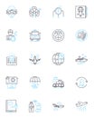 Machine learning linear icons set. Artificial, Intelligence, Neural, Nerks, Pattern, Recognition, Prediction line vector Royalty Free Stock Photo