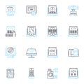Machine learning linear icons set. Neural nerks, Algorithms, Artificial intelligence, Deep learning, Data, Prediction