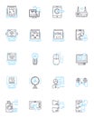 Machine learning linear icons set. Neural nerks, Algorithms, Artificial intelligence, Deep learning, Data, Prediction