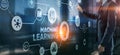 Machine Learning Modern Computer Technologies concept. Artificial intelligence AI Royalty Free Stock Photo