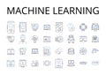 machine learning line icons collection. Artificial Intelligence, Automated Learning, Data Mining, Data Analytics, Deep Royalty Free Stock Photo