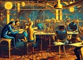 Machine Learning Programmer Job Fictional Work Environment. Generative AI. Royalty Free Stock Photo