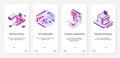 Machine learning, programming code data technology UX, UI mobile app page screen set Royalty Free Stock Photo