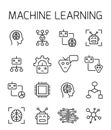 Machine learning related vector icon set. Royalty Free Stock Photo
