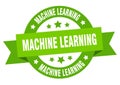 machine learning round ribbon isolated label. machine learning sign. Royalty Free Stock Photo