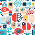Machine Learning Seamless Pattern Royalty Free Stock Photo