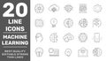 Machine learning simple concept icons set. Contains such icons as data mining, algorithm, classification, AI and more. For used Royalty Free Stock Photo