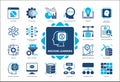 Machine Learning solid icon set Royalty Free Stock Photo