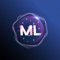 ML Icon in Futuristic Digital Energy Ring Royalty Free Stock Photo