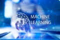Machine learning technology and artificial intelligence in modern manufacturing. Royalty Free Stock Photo