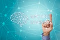 Machine learning technology and artificial intelligence in modern manufacturing. Royalty Free Stock Photo