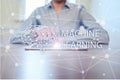 Machine learning technology and artificial intelligence in modern manufacturing. Royalty Free Stock Photo