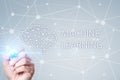 Machine learning technology and artificial intelligence in modern manufacturing. Royalty Free Stock Photo