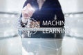 Machine learning technology and artificial intelligence in modern manufacturing. Royalty Free Stock Photo