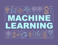 Machine learning technology word concepts banner Royalty Free Stock Photo