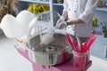 Machine for making cotton candy. Royalty Free Stock Photo