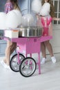 Machine for making cotton candy. Royalty Free Stock Photo