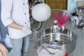 Machine for making cotton candy. Royalty Free Stock Photo
