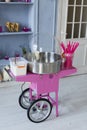 Machine for making cotton candy. Royalty Free Stock Photo