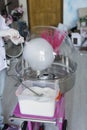 Machine for making cotton candy. Royalty Free Stock Photo