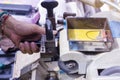 Machine making of duplicate metal key. locksmith