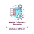 Machine performance diagnostics concept icon
