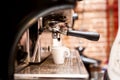 Machine preparing espresso in coffee shop Royalty Free Stock Photo