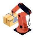 Machine, Robotic Mechanism Pack Products in Boxes