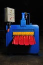 Machine for rolling steel sheet in warehouse, Cold rolled steel Royalty Free Stock Photo